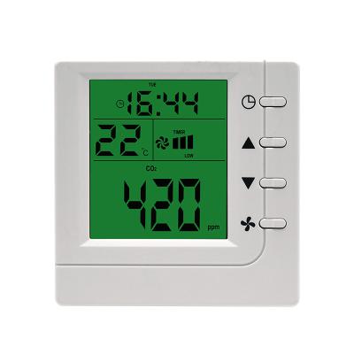 China Modern White shell real time monitoring Temperature and CO2 HVAC three speed ventilation system fan controller for sale