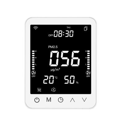 China Modern Smart real time display of indoor temp humidity PM2.5 optional WIFI fresh air ventilation controller for sale