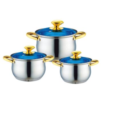 China Sustainable Top Quality Kitchen Durable Cooking Pots Sets 304 Stainless Steel Pot Set Kitchen Ware Pots Set For Sale for sale