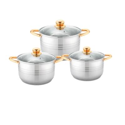 China Sustainable Wholesale Home Kitchen Cooking Tools Stainless Steel Pots Set 201/304/410 Stainless Steel Pots Sets For Kitchen for sale