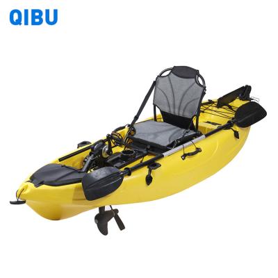 China QIBU OEM Kayak Plastic Pedal Rotomolded Plastic Fishing Kayak Sit On Top Pedal Kayak With Pedal Single for sale