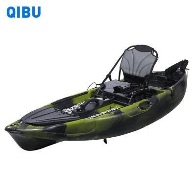 China QIBU China Wholesale Plastic Motorized Single Person Sit On Top Fishing Kayak for sale