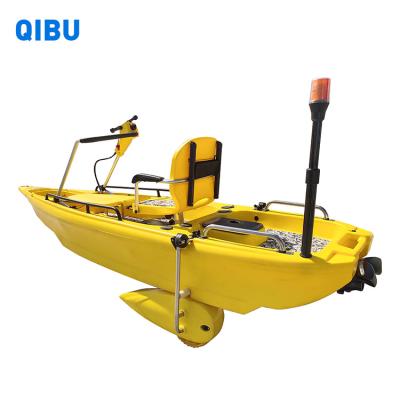 China QIBU 2022 Plastic Pro Angler Sit On Top Jet Power Fishing Kayak With Paddle & Rudder System Included For Sale for sale