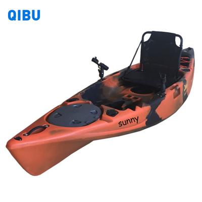 China Plastic QIBU Popular 270CM Customized 1 Person Pedal Kayak Stable Sit On Top Kayak Very Fishing Kayak for sale