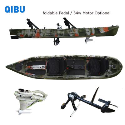 China 2022 Newest QIBU Pedal Double Fishing Sea Kayak Plastic One Pedali Sit On Top Professional Kayak for sale