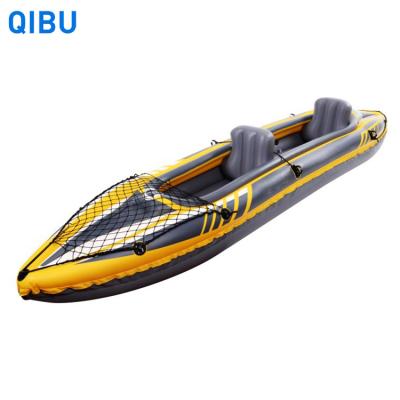 China QIBU Water Sports Wholesale Price Inflatable Kayak PVC Folding Inflatable Kayak Double Kayak For Sale for sale