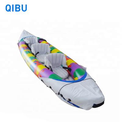 China PVC ready to board folding kayak for sale 3 person inflatable canoe fishing inflatable kayak with paddle fishing for sale