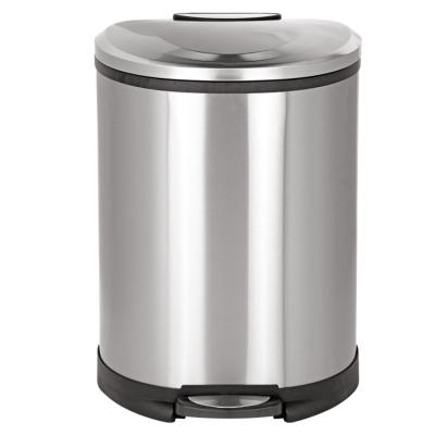 China Rolling Type Sam 13 Gal Stainless Steel Trash Can Semi-Round Trash Can for sale