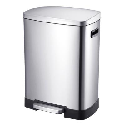 China Rolling Type Cute Square Stainless Steel Cover Trash Can for sale