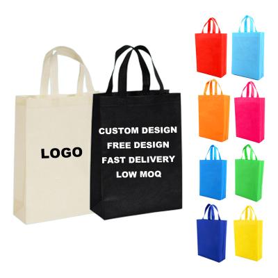 China Reusable Nonwoven Bags Tote Gift Bag Custom Logo Shopping Tote Bag Large Foldable Grocery Multicolor Blank Promotional Gift Bags For Promotion Party for sale