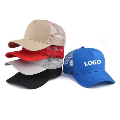 China Fashion\Custom Embroidery Logo Promotional Adjustable Sports Caps Comfortable\Goods 5 Panel White Mesh Trucker Baseball Sports Cap Hat for sale