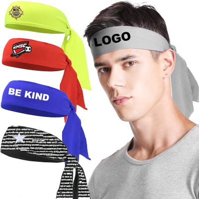 China Custom Slim Comfortable Headbands Sports Logo Cloth Headbands Tie Headbands Elastic for Women Men Fitness Sporty for sale