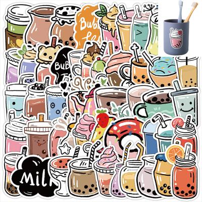 China 50Pcs Bubble Tea Sticker Decorative Cute Graffiti Stickers Waterproof Decorative PVC Sticker Promotional Custom Die Cut Stickers For Mug Books for sale