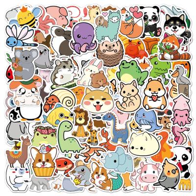 China Custom Die Cut Water Bottle Stickers Water Bottle Waterproof Animal Stickers PVC Vinyl Sticker Cute Cartoon Decorative Stickers For Kids Girls Teens for sale