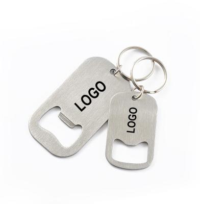 China Custom Logo Sublimation Blanks Light Bottle Opener Key Chain High Quality Stainless Steel Flat Beer Bottle Opener Key Chain For Promotion GIF for sale