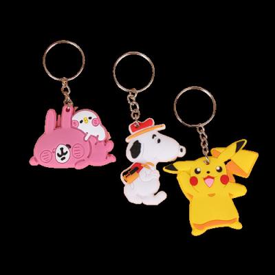 China Souvenirs Promotion Gift Key Chain Cartoon 3d Rubber Key Chain Custom Design Anime Character Cute Soft Rubber Key Chain PVC Business Promotional Gift for sale