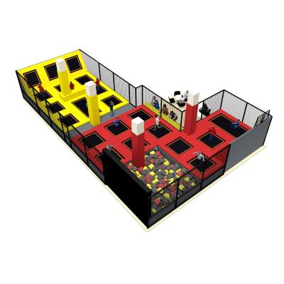 China Large Stainless Steel Playground Trampoline Park , Gymnastic Sports Indoor Trampoline Park for sale