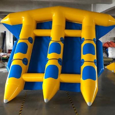 China 0.9mm PVC Tarpaulin Inflatable Water Toys Inflatable Banana Boat for sale