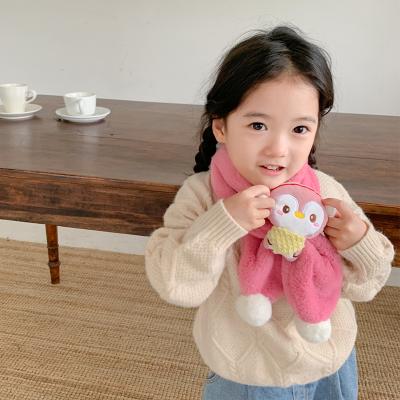 China Fashion\Latest Casual High Quality Comfortable\Durable Baby Winter Scarf Vintage Patch OEM Knit Hip Hop Pink Customize Logo Beige Kids Neck Warm Scarf for sale