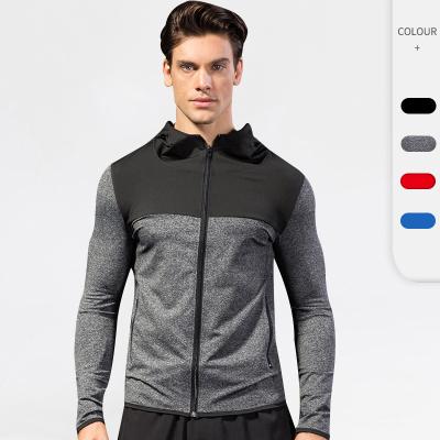 China Autumn Training Hoodie Sports Coat Polyester Fitness Gym Sweatshirts Cool Quick Dry Jackets Zipper Up Casual Good Quality Men's Anti-Wrinkle for sale