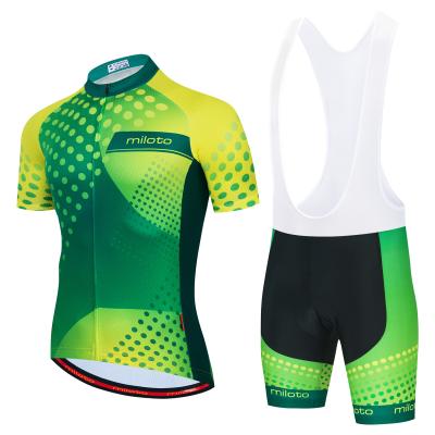 China Breathable High Quality Custom Logo Bicycle Apparel Short Sleeve Pro Team Jersey And Bib Cycling Shorts Set With Gel Pad for sale