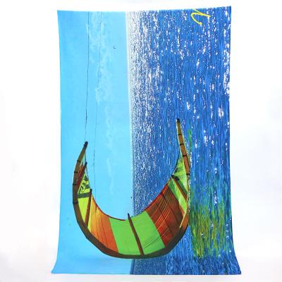 China China Supplier Sustainable Fiber Swimming Absorbent Towel Custom Printed LOGO Sports Bath BeachTowel for sale