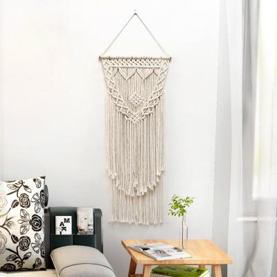 China Custom Handmade Woven Cotton Rope Boho Macrame Wall Hanging Tapestry Bohemian Home Decor for sale