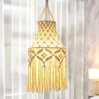 China Modern Boho Woven Tapestry Lamp Shade | Macrame Lamp Blanket Light Shade South Africa Beige for sale