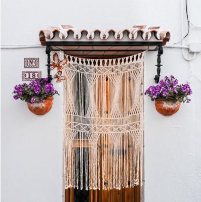 China Nordic Handmade Bohemian Wall Art Boho Home Decor Bohemian Tassel Curtain Backdrop Cotton Wall Hanging Macrame Wedding for sale