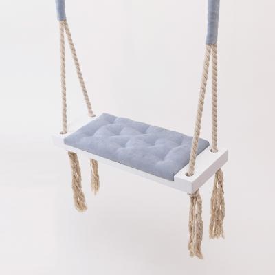 China Boho Traditional Style Home Decor Kids Indoor Handmade Woven Cute Swing Macrame Hammock for sale