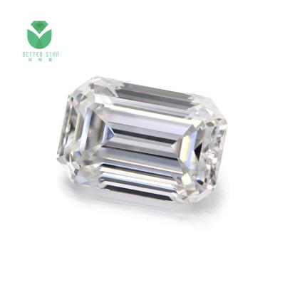 China High Quality Jewelry Decorations DEF Hpht White Lab Grown Loose Diamonds Polished Emerald Shape Diamond VS Clarity for sale