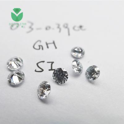 China Loose Jewelry Lab Grown White Round Diamond Droshopping Synthetic Diamond 0.3-0.39ct GH SI HPHT for sale