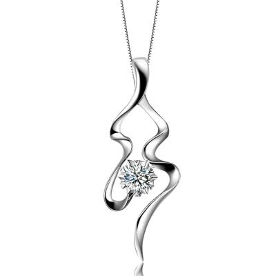 China 0.5 Carat Round Lab Grown Diamond 18k White Gold Real Diamonds Necklace Chain Environmental Friendly Gifts for sale