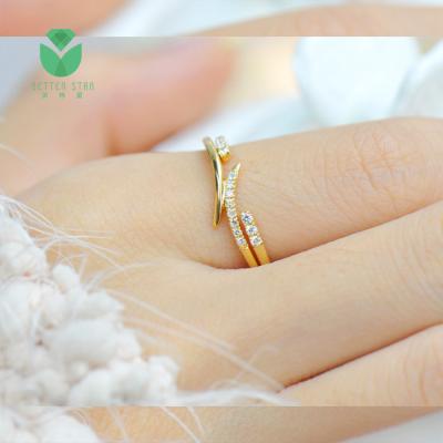 China Environmental Friendly Improve Star New Design Pave Diamond 18k Rose Gold Synthetic Lab Created Diamond Ring Price for sale