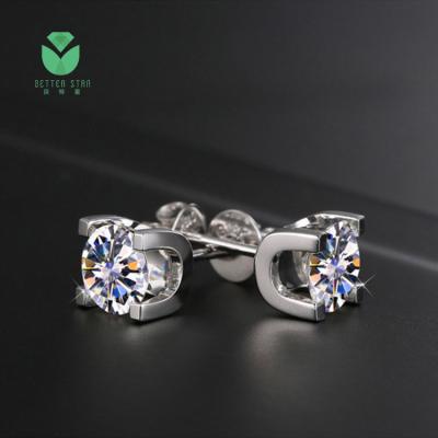 China hpht CVD Earring Designs Lab Developed Environmental Friendly White Gold Earring With Diamond For Girls for sale