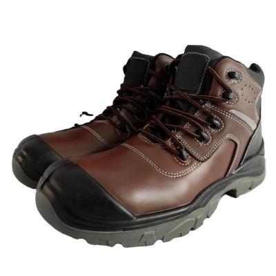 China Men's Compound Toe Cap Leather Work Shoes Industrial Construction Mining Boots With Toecap botas de seguridad industrial compound for sale