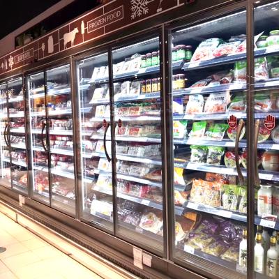 China Single-temperature Single-temperature Multideck Remote Open Refrigerator Door Refrigerator Display Commercial Glass Fridge For Supermarket for sale