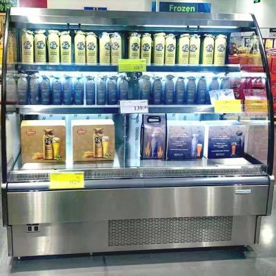 China Single-temperature Plug In Wide Semi Multideck Supermarket Fridge Self Contain Semi Vertical Multideck Open Fridge For Display Cooler for sale