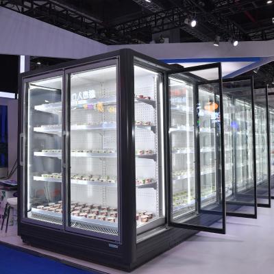 China Single-temperature Door Freezer 2.2m Heigh Remote Wide Glass Refrigeration Equipment Refrigerator For Supermarket For Ice Cream for sale