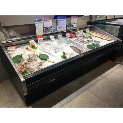 China Single-temperature plug in ice deck refrigerator for supermarket meat display refrigerator self service counter plug-in refrigerator for fish for sale