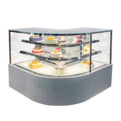 China New Design L Type Upright Glass Cake Case Cake Showcase Display Single-temperature Cooler for sale