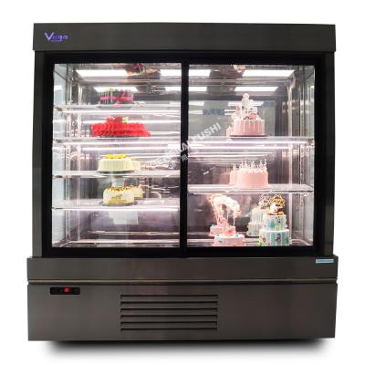 China Single-Temperature Vertical Glass Cake Showcase Display Cooler for sale