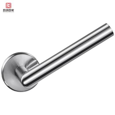 China Modern L-sharp stainless steel fire rated door handle level handle bed/bath  handle modern style high quality for sale