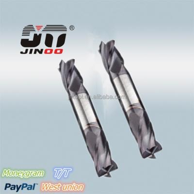 China Solid Carbide Square Head Double Flute 4 Flute End Mill Cutter Tool for sale