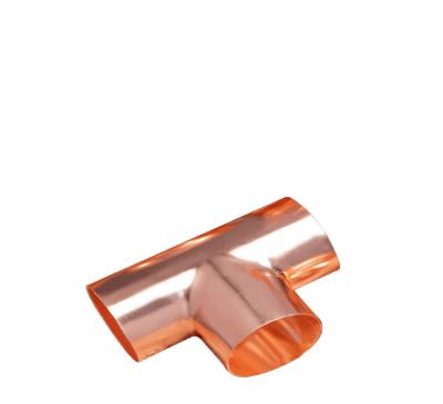 China Copper Tube Connecting Tube Fitting Copper Tube Tee Air Conditioning Refrigeration Pipe Water Pipe Connecting Fittings for sale