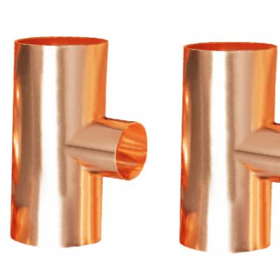 China Copper Tube Connecting Tube Copper Pipe Fittings, Joint Copper Pipe Connecting Fittings Reducing Tee, Household Appliances Copper Pipe Fittings for sale