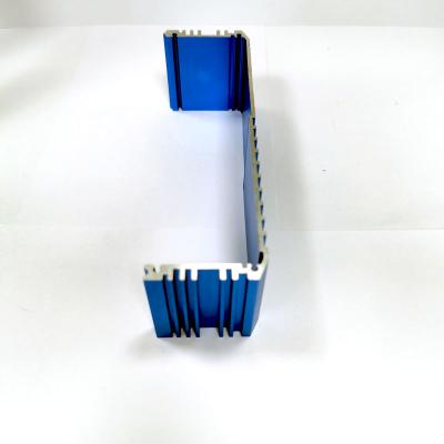 China Widely Customized Blue Aluminum Extrusion 6061 6063 Heatsink Case, Industrial Aluminum Extrusion Profile For Led for sale