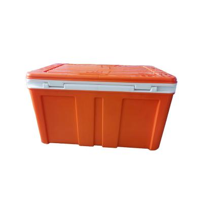 China Ice Cooler 45L Outdoor Cooler Waterproof Plastic Insulated Portable Beer Can Drinking Cooler Hard Box for sale