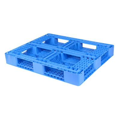 China Eco Friendly / Four Way Entry Plastic Export Rackable Size Euro Perimeter Pallet Six Runner Double Deck Full With Steel Reinforcement for sale