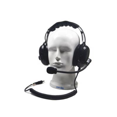 China Lightweight Airport Carbon Fiber Noise Canceling Headset With Large Dual Lead Body Adapter PTTs for sale